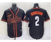 Men's Baltimore Orioles #2 Gunnar Henderson Black Cool Base Stitched Baseball Jersey