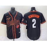 Men's Baltimore Orioles #2 Gunnar Henderson Black With Patch Cool Base Stitched Baseball Jersey