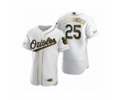 Men's Baltimore Orioles #25 Anthony Santander Nike White Authentic Golden Edition Jersey