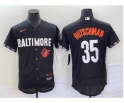 Men's Baltimore Orioles #35 Adley Rutschman Black 2023 City Connect Flex Base Stitched Jersey