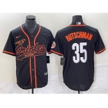 Men's Baltimore Orioles #35 Adley Rutschman Black Cool Base Stitched Baseball Jersey