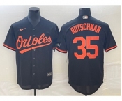 Men's Baltimore Orioles #35 Adley Rutschman Black Cool Base Stitched Jersey