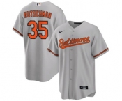 Men's Baltimore Orioles #35 Adley Rutschman Gray Cool Base Stitched Jersey