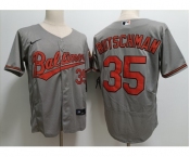 Men's Baltimore Orioles #35 Adley Rutschman Grey Stitched Flex Base Nike Jersey