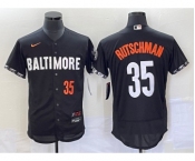 Men's Baltimore Orioles #35 Adley Rutschman Number Black 2023 City Connect Flex Base Stitched Jersey 1