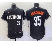 Men's Baltimore Orioles #35 Adley Rutschman Number Black 2023 City Connect Flex Base Stitched Jersey 2