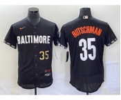 Men's Baltimore Orioles #35 Adley Rutschman Number Black 2023 City Connect Flex Base Stitched Jersey