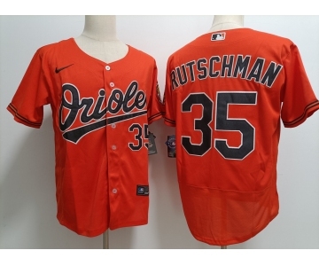 Men's Baltimore Orioles #35 Adley Rutschman Orange Stitched Flex Base Nike Jersey