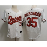 Men's Baltimore Orioles #35 Adley Rutschman White Stitched Flex Base Nike Jersey