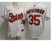 Men's Baltimore Orioles #35 Adley Rutschman White Stitched Flex Base Nike Jersey