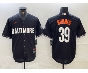 Men's Baltimore Orioles #39 Corbin Burnes Black 2023 City Connect Cool Base Stitched Jersey