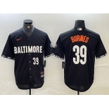 Men's Baltimore Orioles #39 Corbin Burnes Number Black 2023 City Connect Cool Base Stitched Jerseys