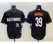 Men's Baltimore Orioles #39 Corbin Burnes Number Black 2023 City Connect Cool Base Stitched Jerseys