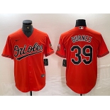 Men's Baltimore Orioles #39 Corbin Burnes Orange Cool Base Stitched Jersey