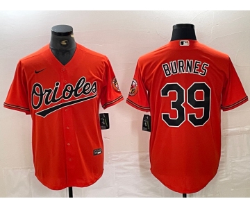 Men's Baltimore Orioles #39 Corbin Burnes Orange Cool Base Stitched Jersey