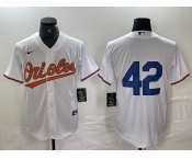 Men's Baltimore Orioles #42 Jackie Robinson White Stitched Cool Base Nike Jersey