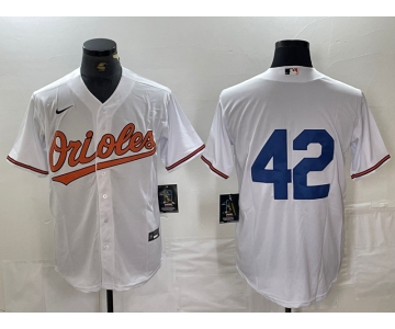 Men's Baltimore Orioles #42 Jackie Robinson White Stitched Cool Base Nike Jersey