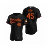 Men's Baltimore Orioles #45 Keegan Akin Nike Black Authentic Alternate Jersey