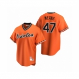 Men's Baltimore Orioles #47 John Means Nike Orange Cooperstown Collection Alternate Jersey