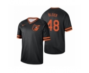 Men's Baltimore Orioles #48 Richard Bleier Black Cooperstown Collection Legend Jersey