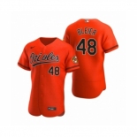 Men's Baltimore Orioles #48 Richard Bleier Nike Orange Authentic 2020 Alternate Jersey