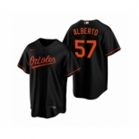 Men's Baltimore Orioles #57 Hanser Alberto Nike Black Replica Alternate Jersey