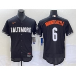 Men's Baltimore Orioles #6 Ryan Mountcastle Black 2023 City Connect Flex Base Stitched Jersey 1