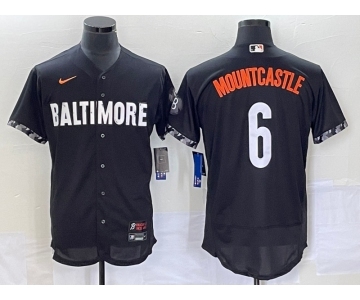 Men's Baltimore Orioles #6 Ryan Mountcastle Black 2023 City Connect Flex Base Stitched Jersey 1