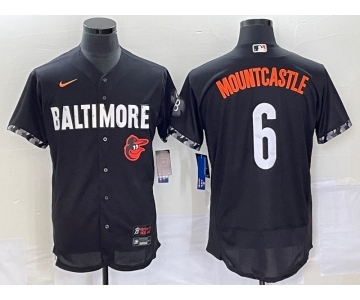 Men's Baltimore Orioles #6 Ryan Mountcastle Black 2023 City Connect Flex Base Stitched Jersey