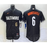 Men's Baltimore Orioles #6 Ryan Mountcastle Number Black 2023 City Connect Flex Base Stitched Jersey1