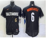 Men's Baltimore Orioles #6 Ryan Mountcastle Number Black 2023 City Connect Flex Base Stitched Jersey1