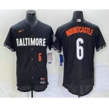 Men's Baltimore Orioles #6 Ryan Mountcastle Number Black 2023 City Connect Flex Base Stitched Jersey2