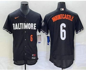 Men's Baltimore Orioles #6 Ryan Mountcastle Number Black 2023 City Connect Flex Base Stitched Jersey2