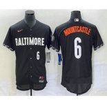 Men's Baltimore Orioles #6 Ryan Mountcastle Number Black 2023 City Connect Flex Base Stitched Jersey