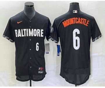 Men's Baltimore Orioles #6 Ryan Mountcastle Number Black 2023 City Connect Flex Base Stitched Jersey