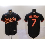 Men's Baltimore Orioles #7 Jackson Holliday Black Cool Base Jersey