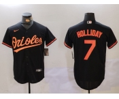 Men's Baltimore Orioles #7 Jackson Holliday Black Cool Base Jersey