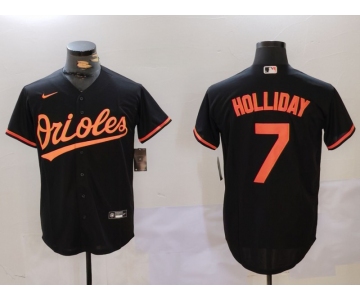 Men's Baltimore Orioles #7 Jackson Holliday Black Cool Base Jersey