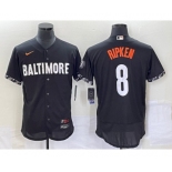 Men's Baltimore Orioles #8 Cal Ripken Jr Black 2023 City Connect Flex Base Stitched Jersey1