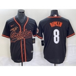 Men's Baltimore Orioles #8 Cal Ripken Jr Black Cool Base Stitched Baseball Jersey