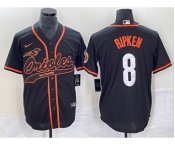 Men's Baltimore Orioles #8 Cal Ripken Jr Black Cool Base Stitched Baseball Jersey