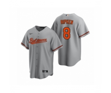 Men's Baltimore Orioles #8 Cal Ripken Jr. Nike Gray Replica Road Jersey