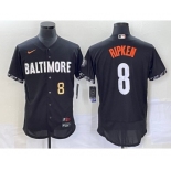 Men's Baltimore Orioles #8 Cal Ripken Jr Number Black 2023 City Connect Flex Base Stitched Jersey 2