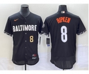 Men's Baltimore Orioles #8 Cal Ripken Jr Number Black 2023 City Connect Flex Base Stitched Jersey 2