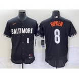 Men's Baltimore Orioles #8 Cal Ripken Jr Number Black 2023 City Connect Flex Base Stitched Jersey