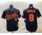 Men's Baltimore Orioles #8 Cal Ripken Jr Number Black Cool Base Stitched Jersey