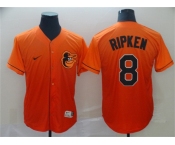 Men's Baltimore Orioles #8 Cal Ripken Jr. Orange Fade Stitched Baseball Jersey