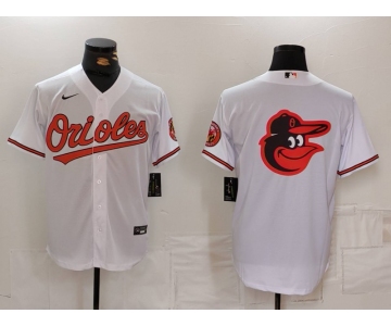 Men's Baltimore Orioles Big Logo White 2024 Home Limited Cool Base Stitched Baseball Jersey