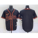 Men's Baltimore Orioles Black Cool Base Stitched Baseball Jersey