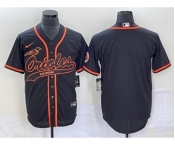 Men's Baltimore Orioles Black Cool Base Stitched Baseball Jersey